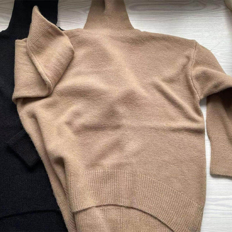 Women's Fashion Turtleneck Sweater AU Custom Soft Touch Solid Knitwear for Fall Winter Layering Minimalist Design for Ladies details