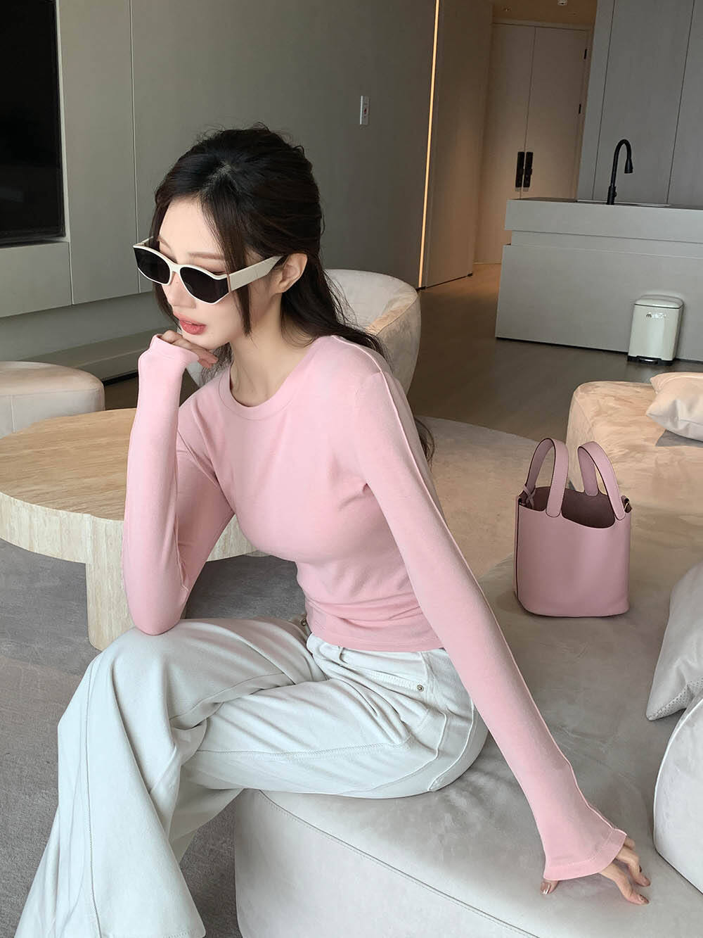 2025 New Spring and Autumn Solid Round Neck Women's Long Sleeve T-Shirt supplier
