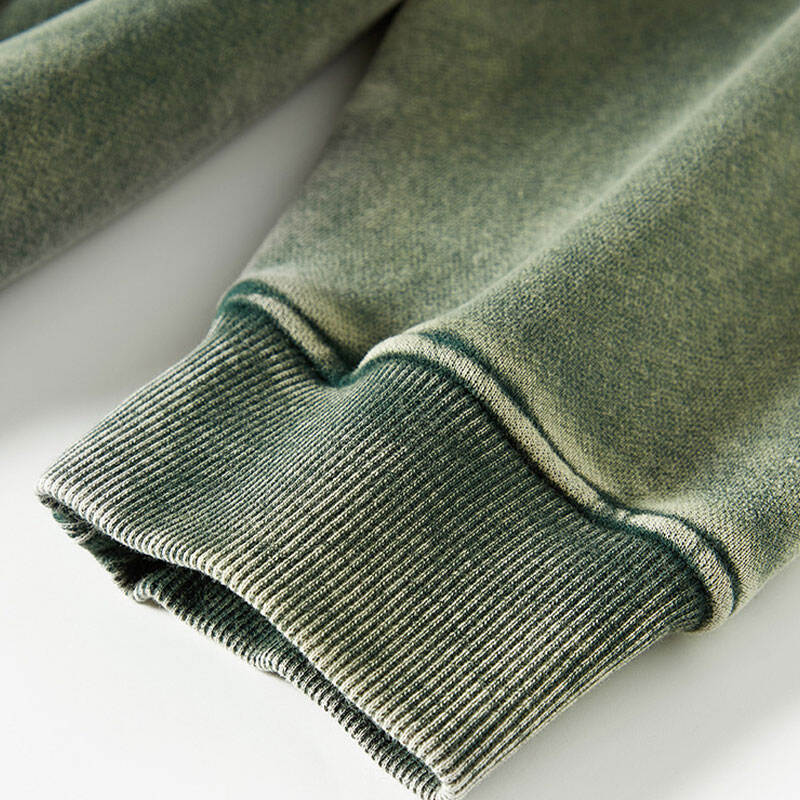 AU Custom Men's Fall/Winter Fleece Hoodie Retro Long Sleeve Zip-Up with Double Zipper Over-sized Fit Dye-Washed Solid Pattern manufacture