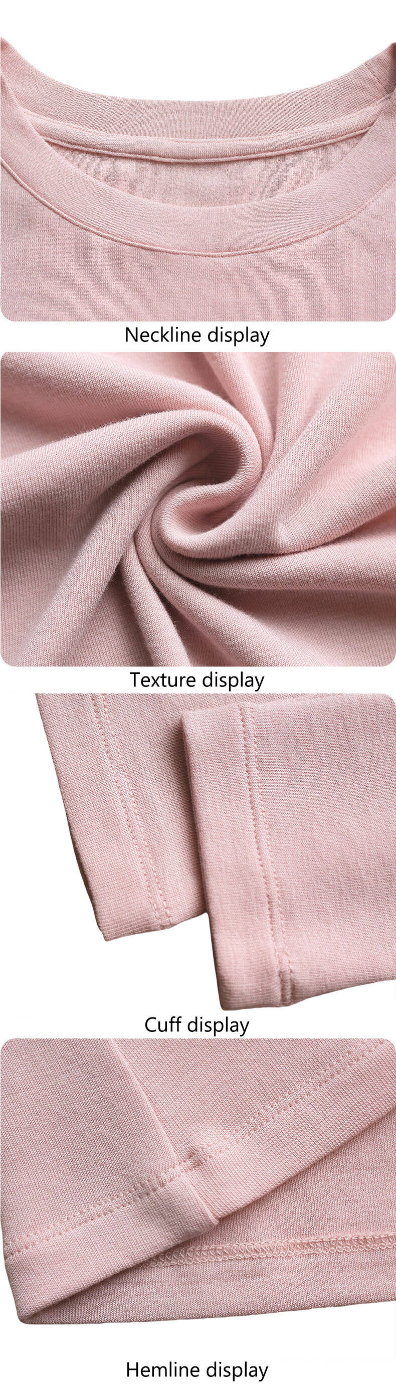 2025 New Spring and Autumn Solid Round Neck Women's Long Sleeve T-Shirt details