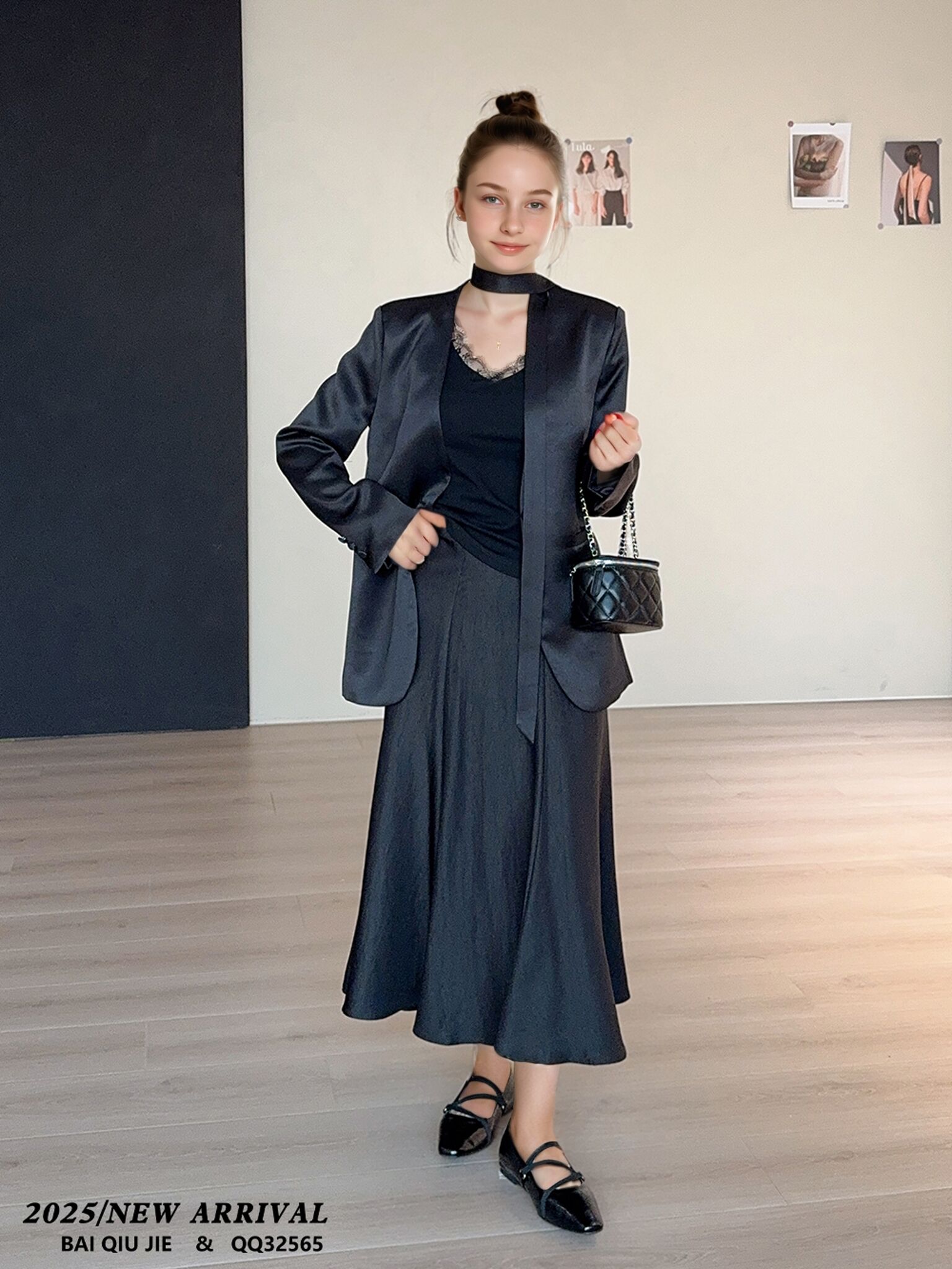 Women's Spring and Summer Floral Embroidery Skirt XS Size Chiffon Knitted Fabric with Advanced Sense French Tempered Print details