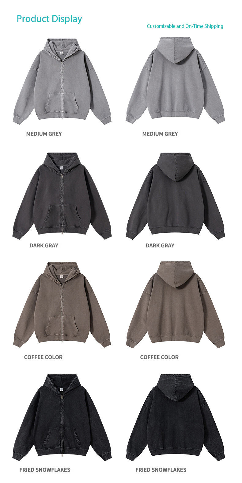 AU Custom Men's Oversized Hoodie Jacket Vintage Zip-Up Tie Dye Design Long Sleeve Cotton XXS American Streetwear Style Digital factory