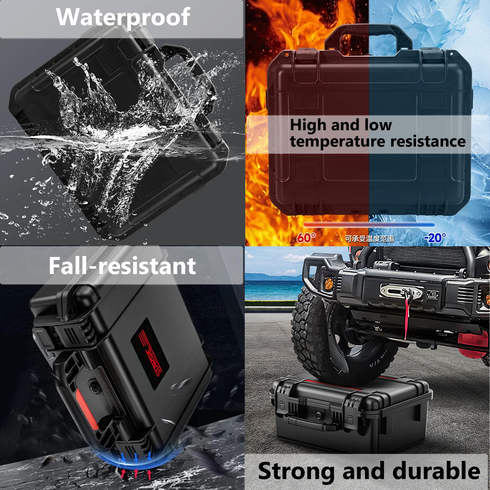 High Quality PP Plastic 1150 Equipment Safety Waterproof Dry Tool Box Storage Carry Protective Hard Case manufacture