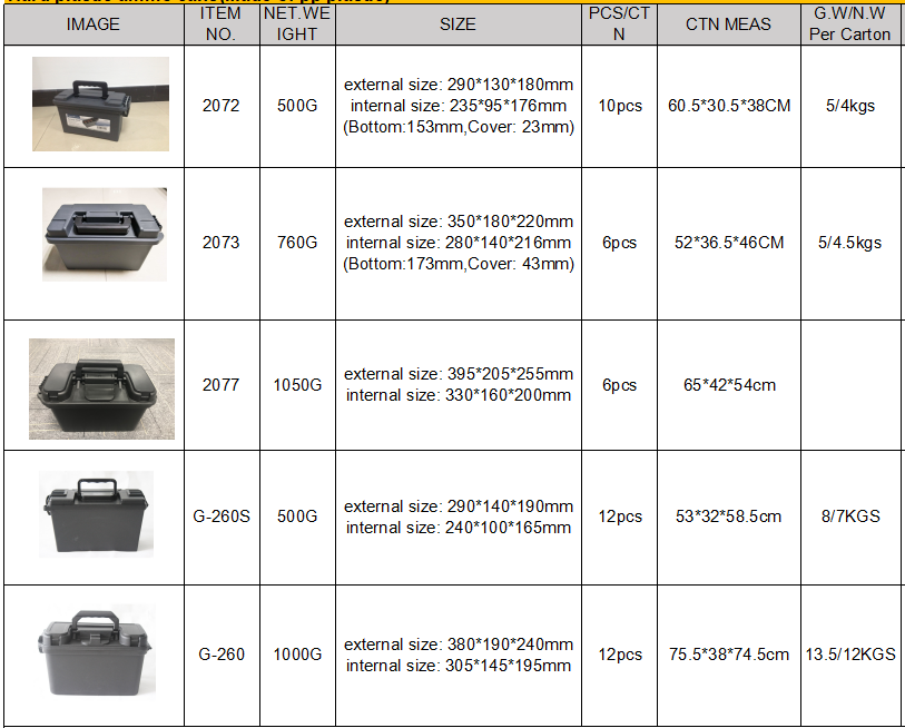 Outdoor Hunting Sports Waterproof Shockproof Hard Shell Ammo Box Customizable Plastic Carry Bullet Case OEM Sports Storage factory