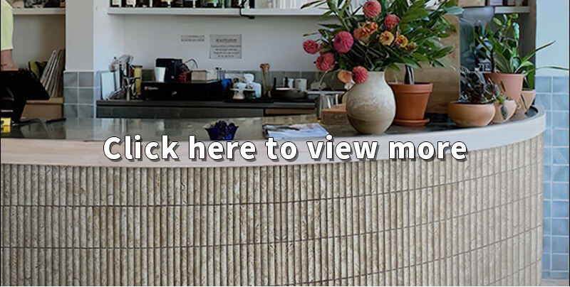 Factory Wholesale High-quality Natural Travertine Stone Mosaic Tile Concave-convex Marble Mosaic Lines for Indoor Walls Design details