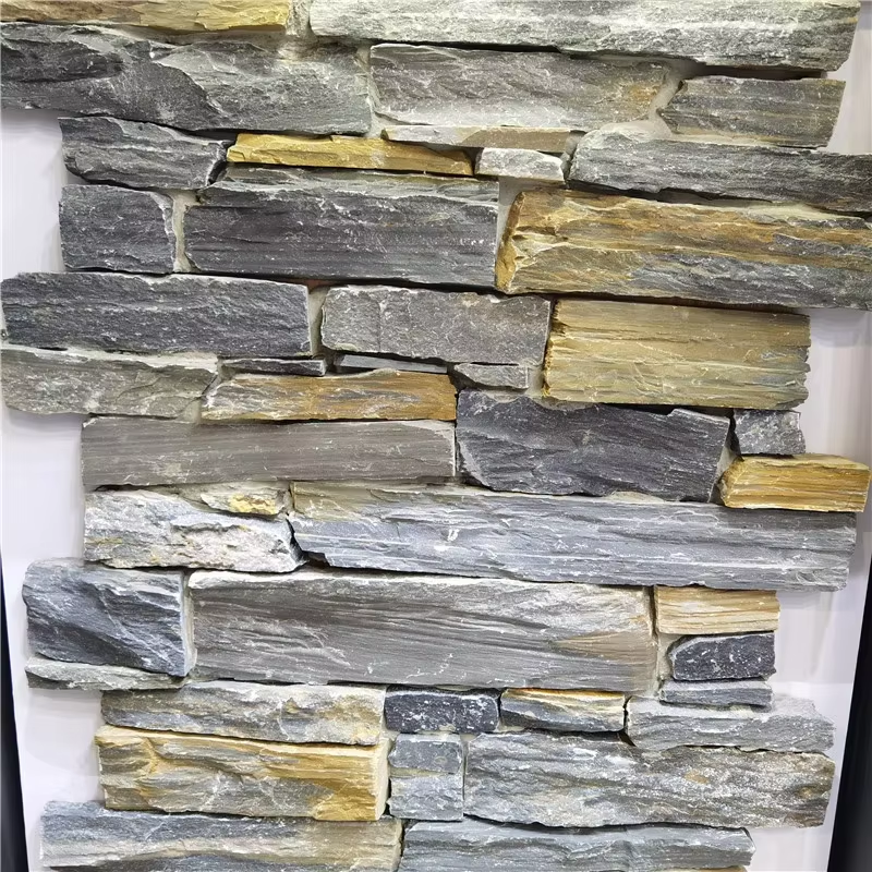 product external crude tiles stacked culture stone veneer slate facade design natural schist stone wall cladding exterior floor floor-1