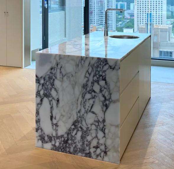 Modern Luxury Calacatta Marble Water Resistant Kitchen Bathroom Vanity Top Island Bar Design Furniture 1 Year Warranty manufacture