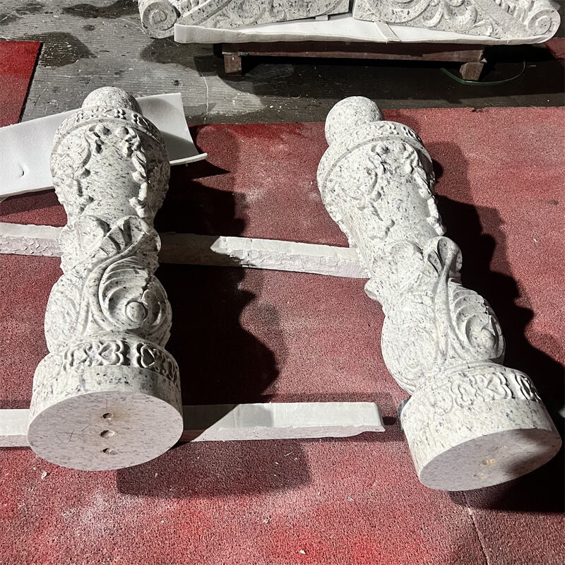 Customizable Elegant Granite Garden Pillars Galaxy Granite White Columns for Park Temple Church Design Decorative White Granite supplier