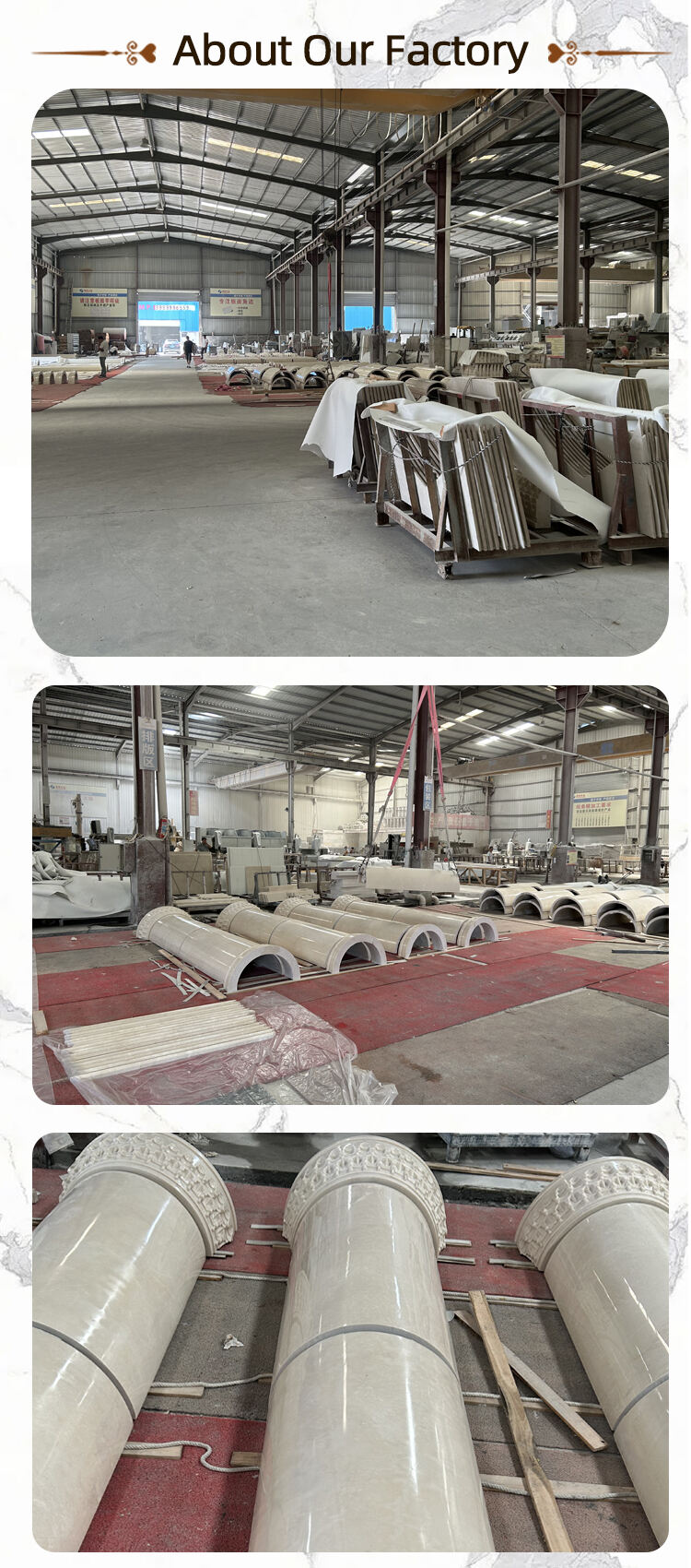 Customizable Elegant Granite Garden Pillars Galaxy Granite White Columns for Park Temple Church Design Decorative White Granite details