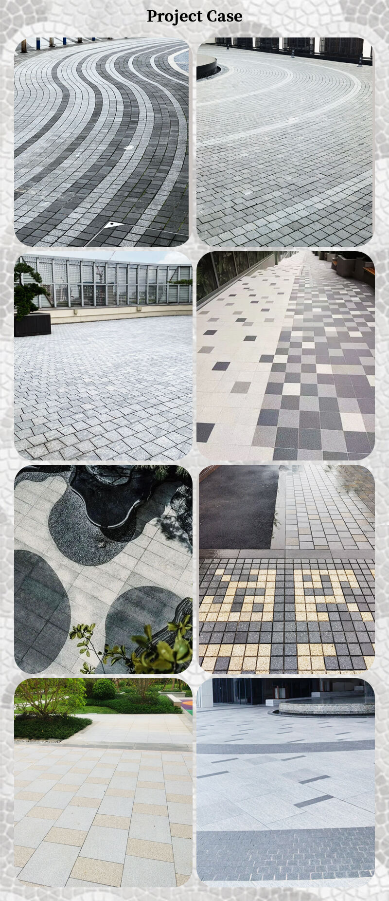 Wholesale 10x10x5cm Outdoor Granite Paving Stone Polished and Modern Design Cheap Per Square Foot Price for Driveway Paving details