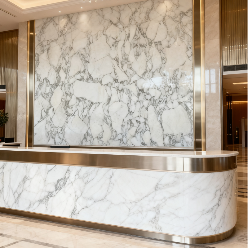 PAIA STONE Arabescato Marble-Eco-Friendly Non-Toxic Fire & Water Resistant Modern Countertop & Worktop Surface details