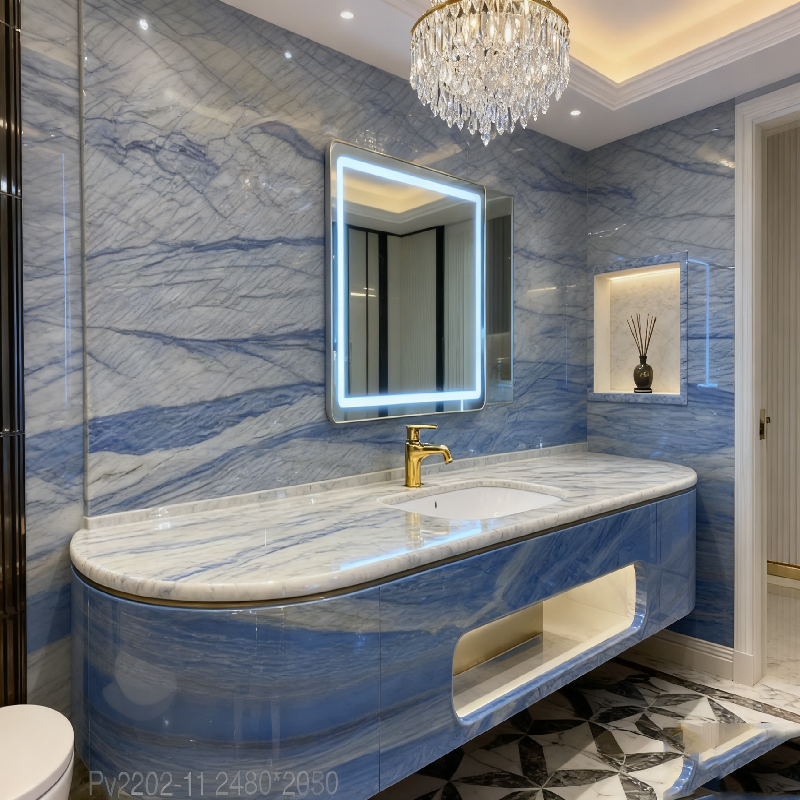 product modern natural stone azul macaubas low marble sink for hotel  villa washroom bathroom water resistant eco friendly customizable-3