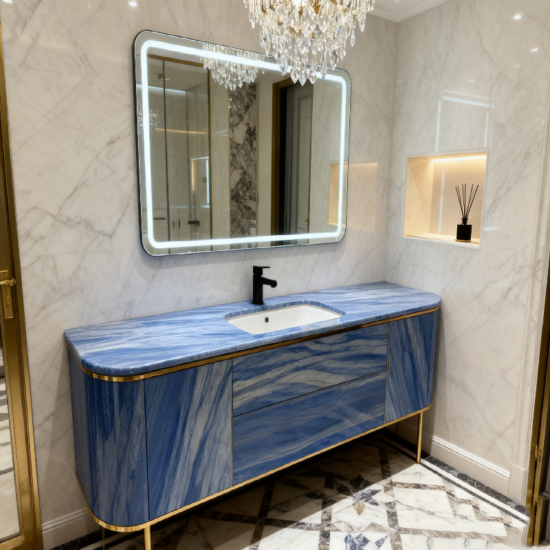 product modern natural stone azul macaubas low marble sink for hotel  villa washroom bathroom water resistant eco friendly customizable-4