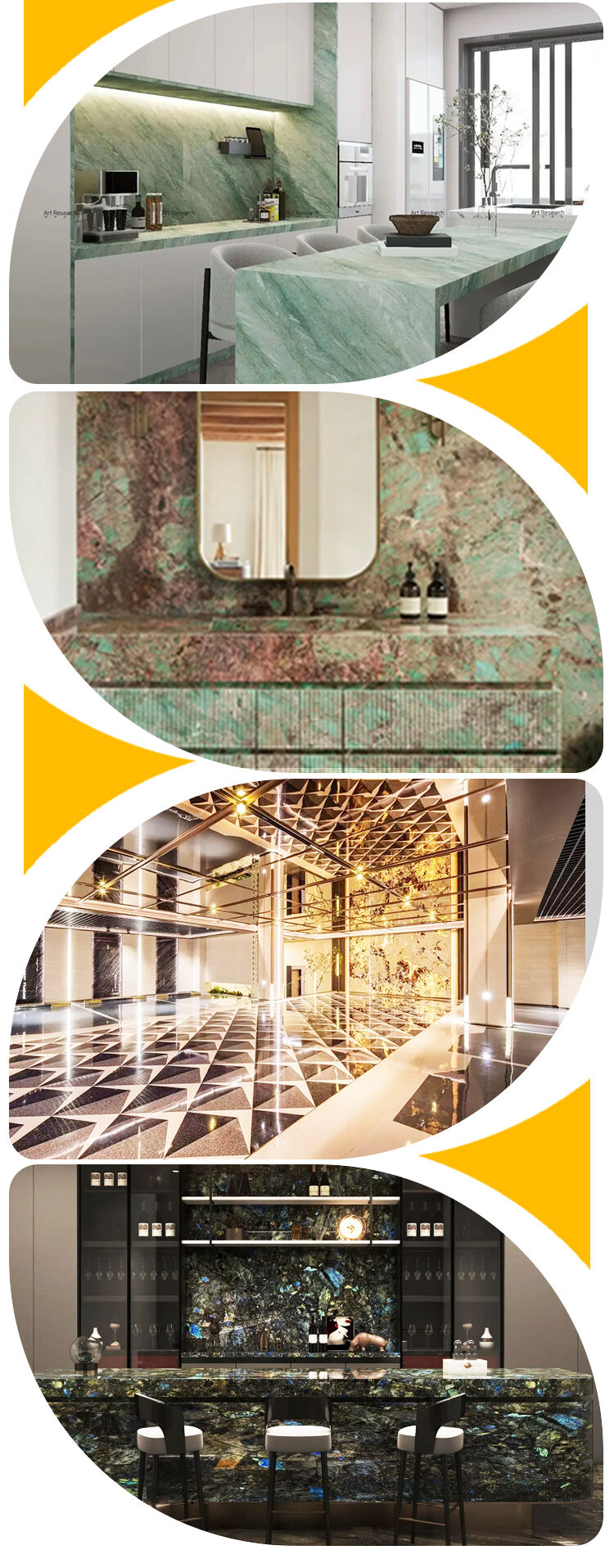 Light Green Polished Courtyard Tiles Slab Wall Background Design Marble with Graphic Design and 1 Year Warranty factory