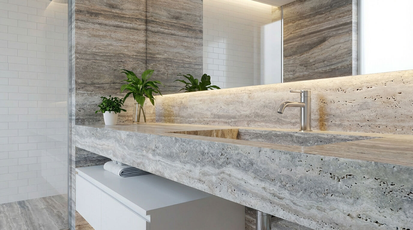 product paia stone handcrafted wabi sabi silver travertine table with natural organic texture for modern  interiors and living spaces-3