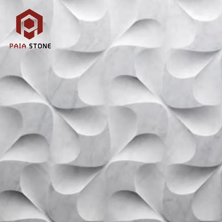 Modern White Marble 3D CNC Crafted Durable Wall Panel for Villa supplier