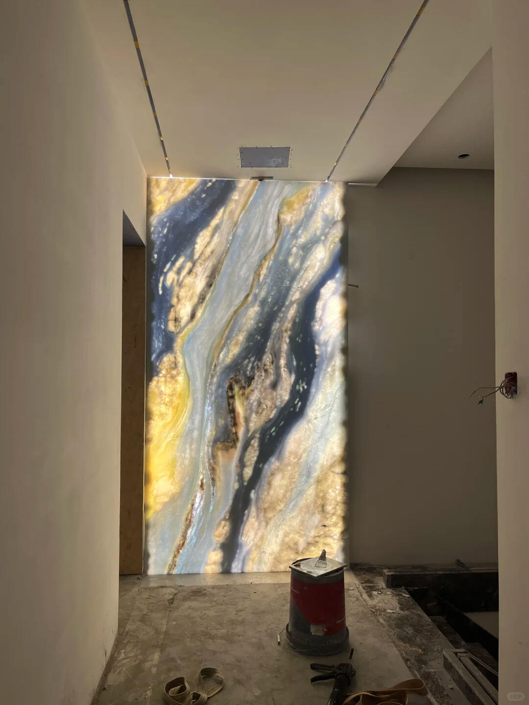 Modern Blue Crystal Marble Translucent Brazilian Luxury Stone Quartzite Slab Polished Waterproof for Indoor Use for Bathrooms details