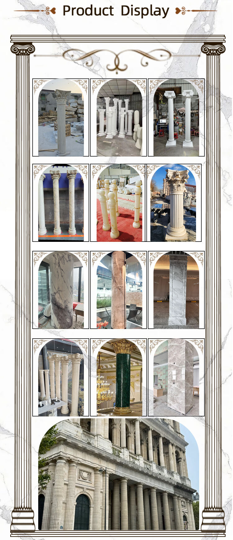 Customizable Elegant Granite Garden Pillars Galaxy Granite White Columns for Park Temple Church Design Decorative White Granite supplier