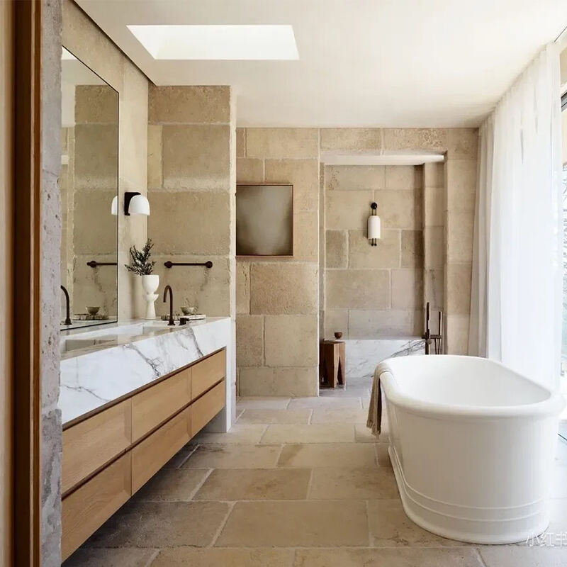 Natural Litchi Patterned Marble and Translucent Backlit Yellow Onyx for Interior Wall and Background Wall Decoration details