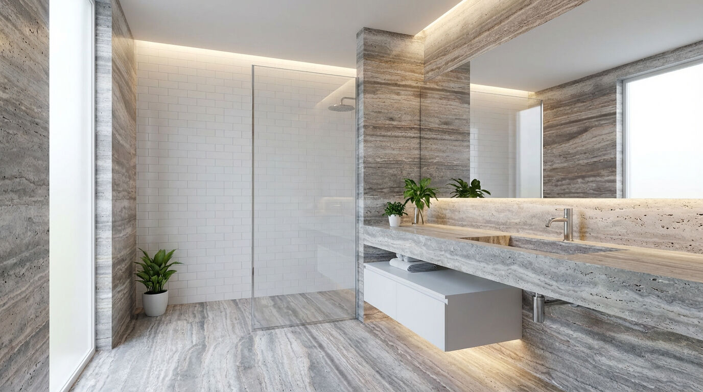 product paia stone handcrafted wabi sabi silver travertine table with natural organic texture for modern  interiors and living spaces-1