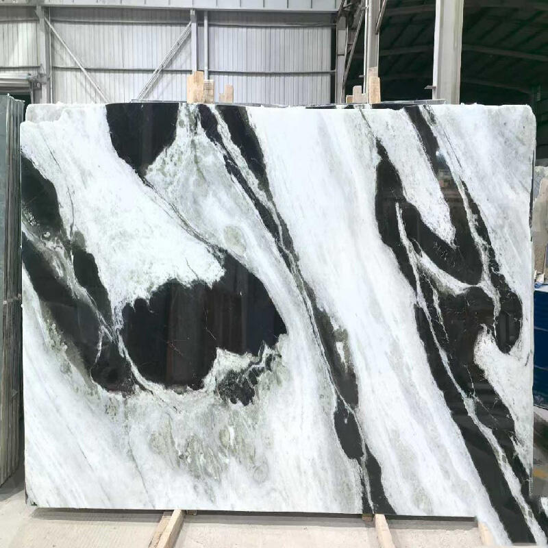 product modern natural stone white panda big slab waterproof wall for kitchen countertops with 1 year warranty for villa  hotel-7