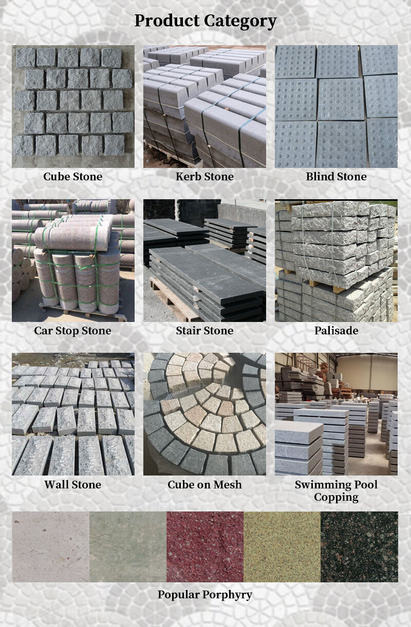 Wholesale 10x10x5cm Outdoor Granite Paving Stone Polished and Modern Design Cheap Per Square Foot Price for Driveway Paving factory