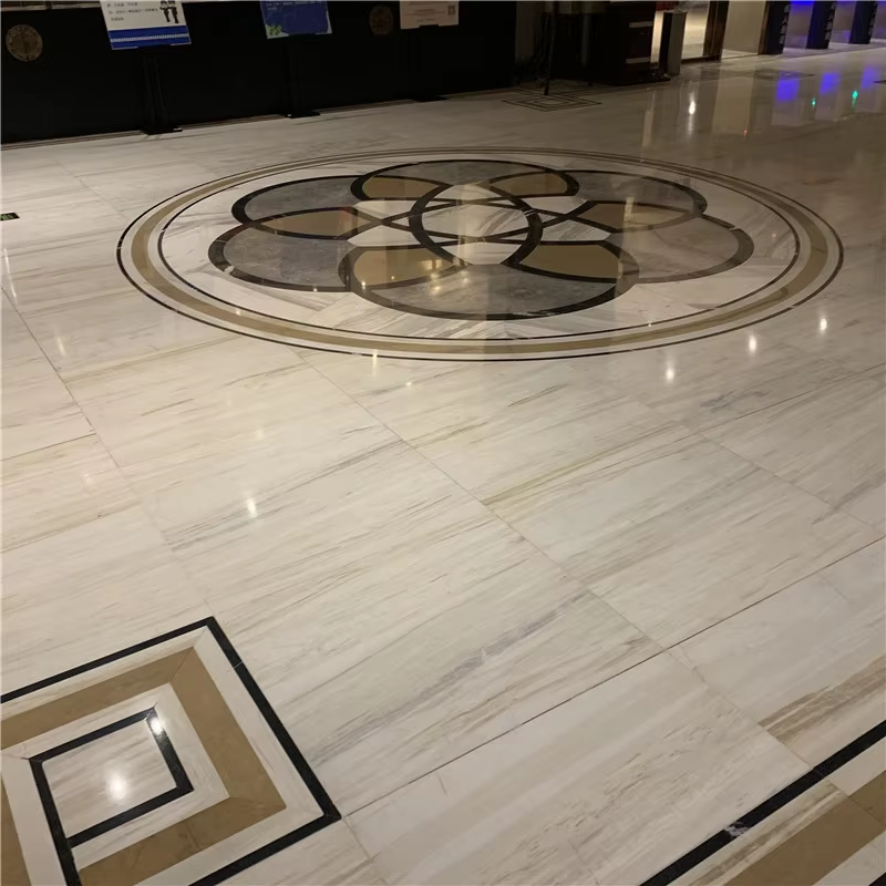 Modern Hotel Waterjet Machine Cut Polished Good Design Floor Tile Water Jet Pattern Cut-to-Size Products CN;FUJ Natural Dolomite supplier