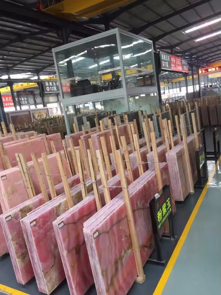 Pink Natural Onyx Big Slabs-Modern Polished Floor Tiles & Hotel Wall LED Background Design with 1 Year Warranty supplier
