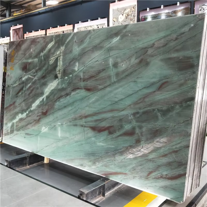 Import Blue Azul Bahia Modern Polished Granite Slab for Luxury Villa Living Room Interior Background Wall Design details