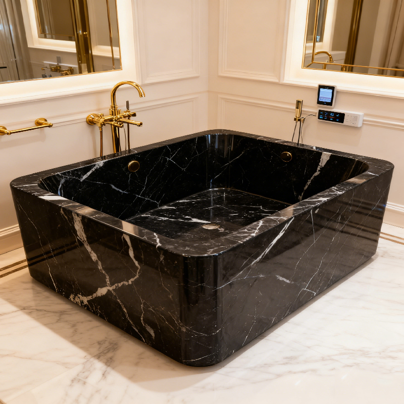 product natural polished china rosa aurora marble bathtub customizable luxury stone marble bathtub-2