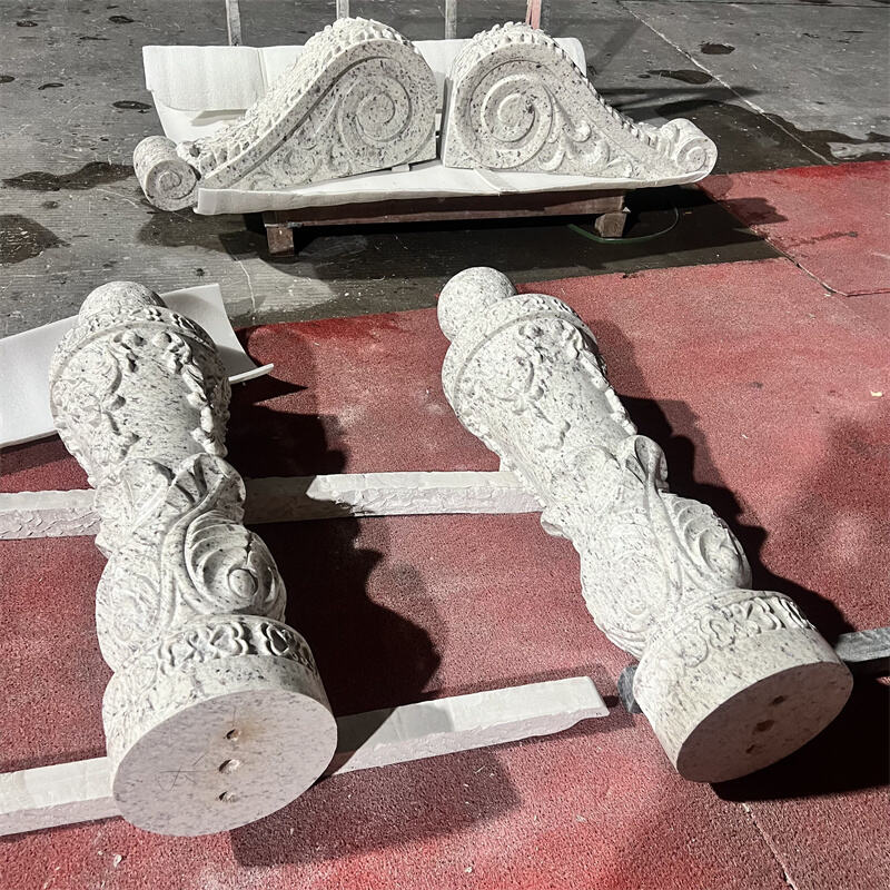 Customizable Elegant Granite Garden Pillars Galaxy Granite White Columns for Park Temple Church Design Decorative White Granite details