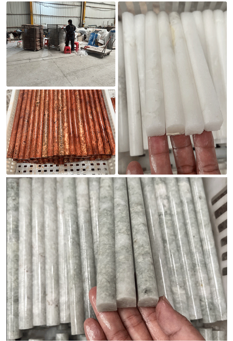 Factory Wholesale High-quality Natural Travertine Stone Mosaic Tile Concave-convex Marble Mosaic Lines for Indoor Walls Design details