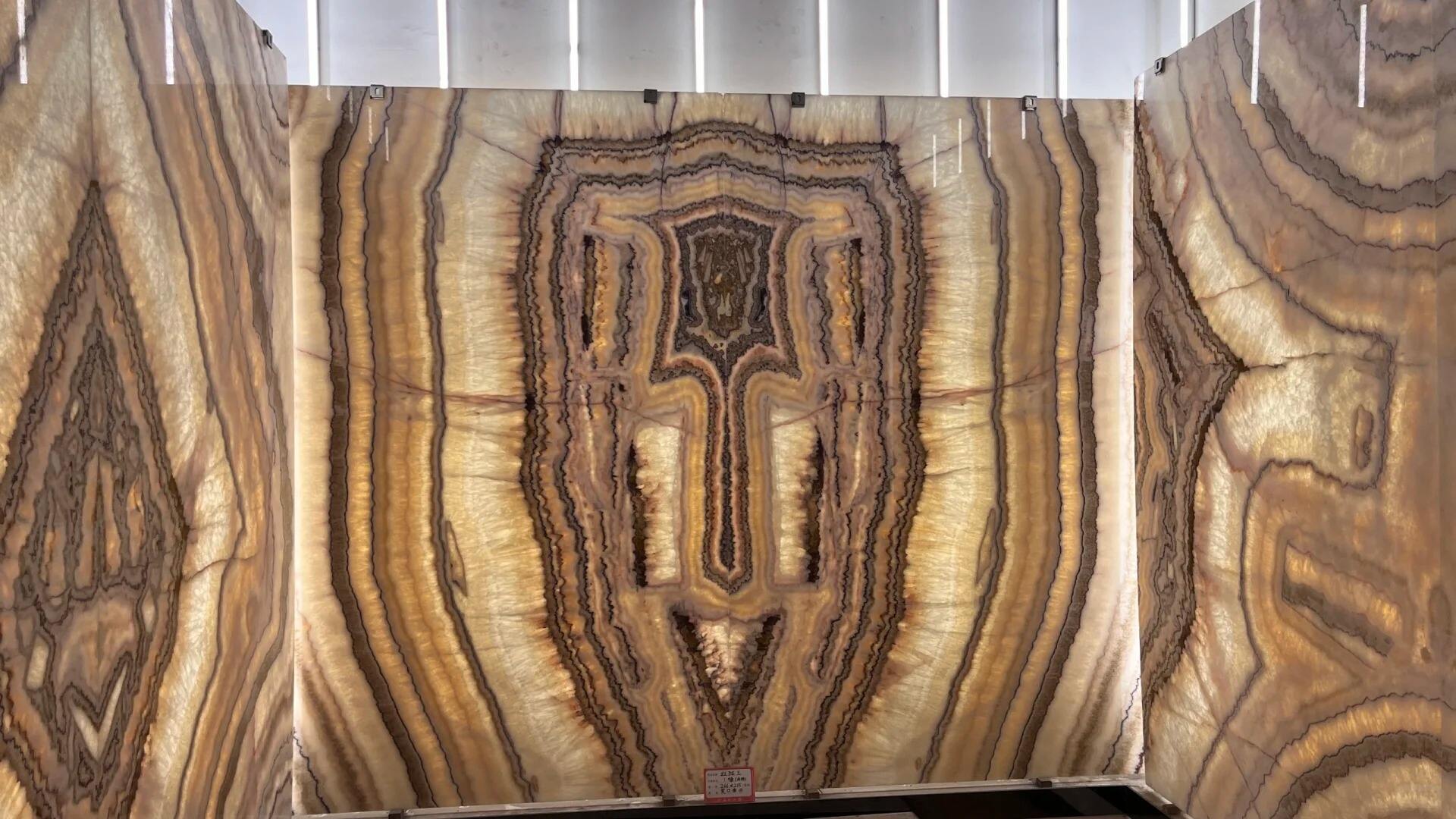 Natural Litchi Patterned Marble and Translucent Backlit Yellow Onyx for Interior Wall and Background Wall Decoration supplier