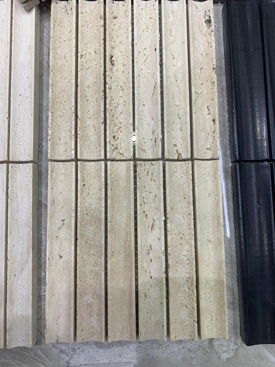 Factory Wholesale High-quality Natural Travertine Stone Mosaic Tile Concave-convex Marble Mosaic Lines for Indoor Walls Design supplier