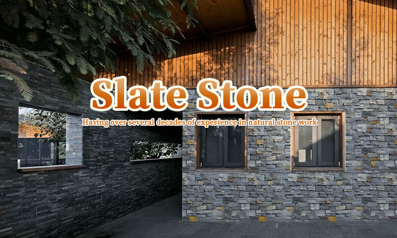 product external crude tiles stacked culture stone veneer slate facade design natural schist stone wall cladding exterior floor floor-0