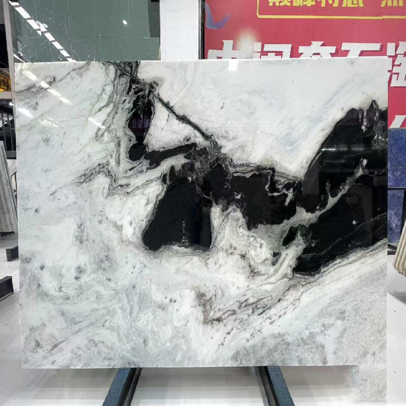 product modern natural stone white panda big slab waterproof wall for kitchen countertops with 1 year warranty for villa  hotel-8