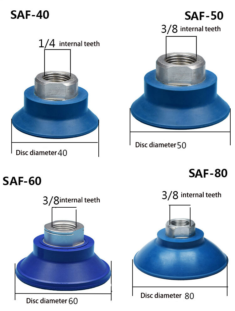 Industrial Mechanical Hand Pneumatic SAF 30 40 50 60 80 100 125 Vacuum Suction Cups manufacture