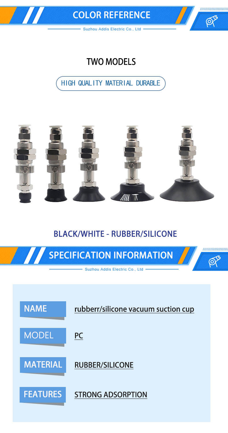 pneumatic fittings industrial high quality robot arm rubber silicone vacuum suction cup supplier