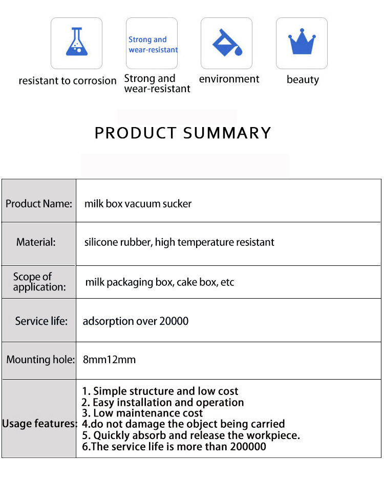 Industrial Manipulator With Suction Nozzle Milk Carton Vacuum Suction Cup For Food Packaging supplier