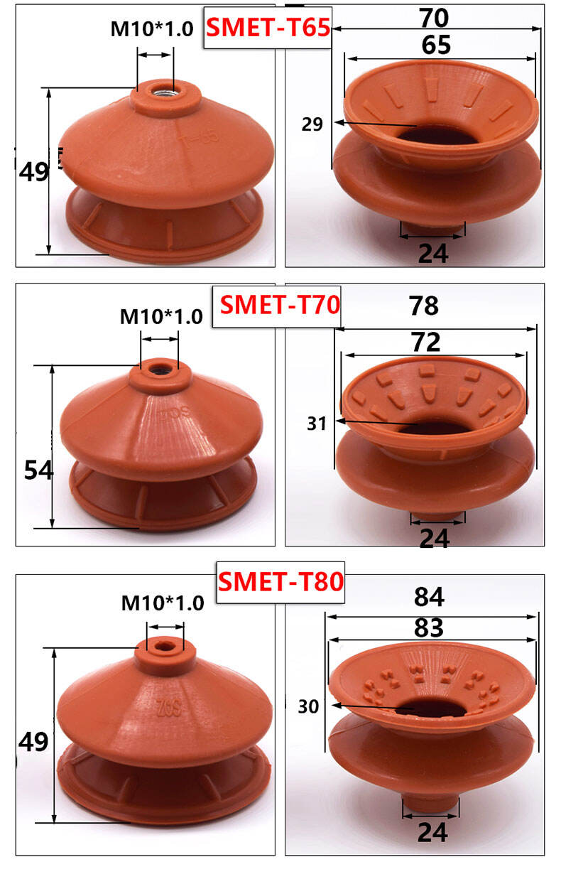 High quality low price 10 to 80mm metal sheet suction cup custom red silicone suction cup factory