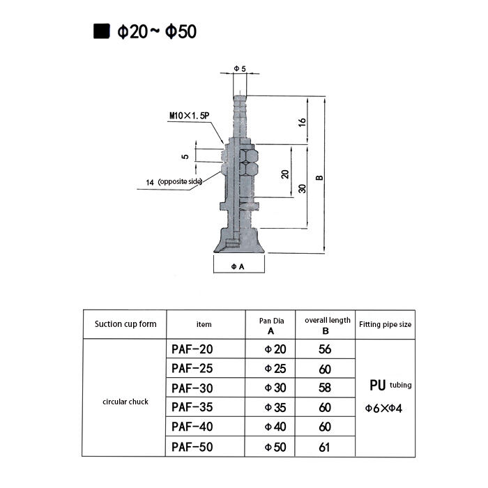 Vacuum Suction Cup pneumatic manipulator accessories high rebound fixed base manufacture