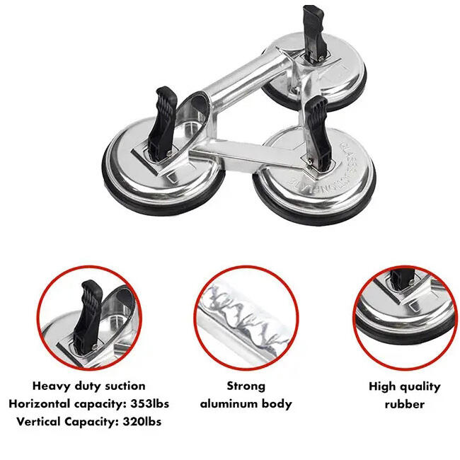 Aluminum alloy glass sucker 3 claws suction cup glass holder lifting machine supplier
