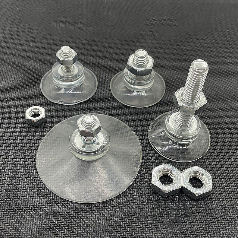 HOT 5/6/8mm strong transparent sucker small clear silicone suction cup with screw factory