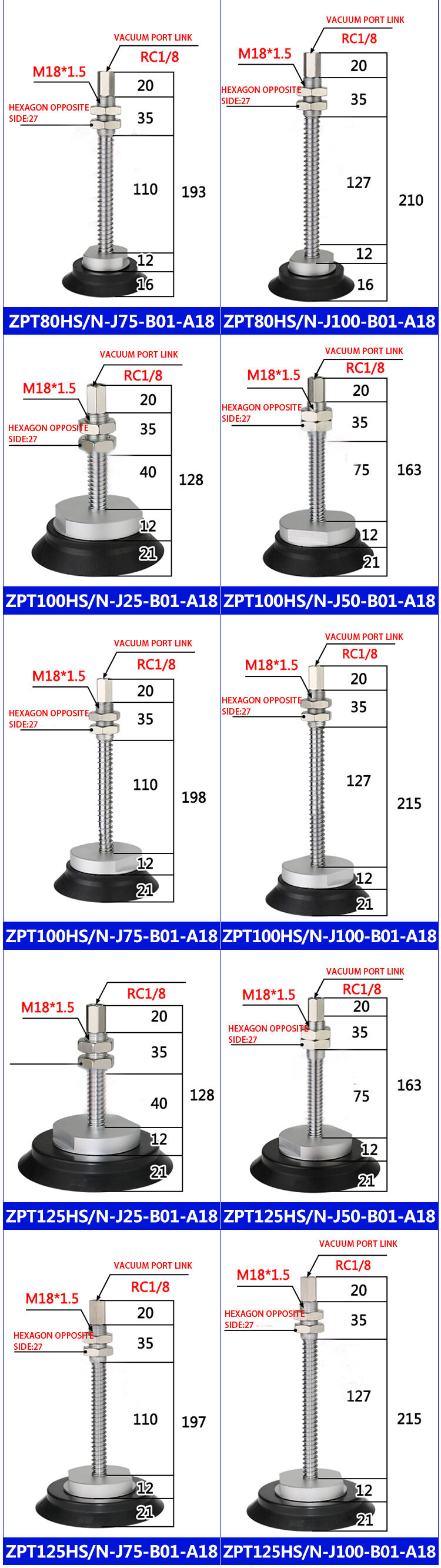air industrial pneumatic black silicone  vacuum suction cups  pneumatic parts details