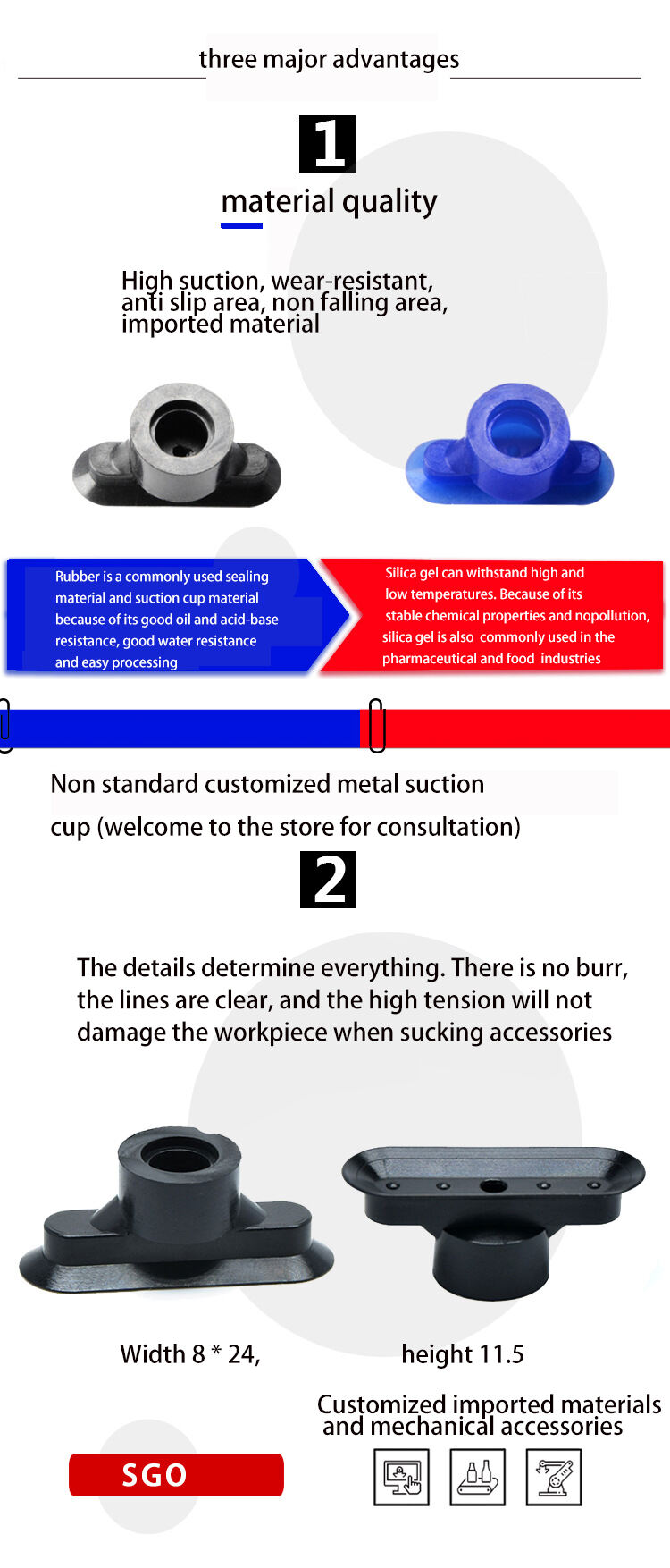 High Quality Powerful wear-resistant Vacuum Suction Cup factory