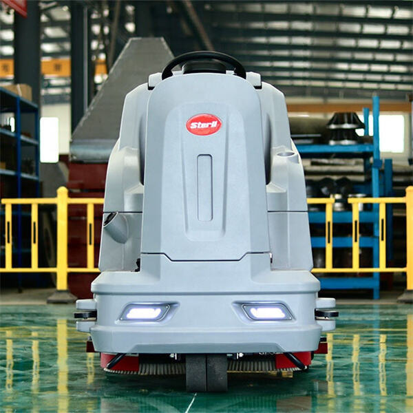 Indoor ground scrubber features