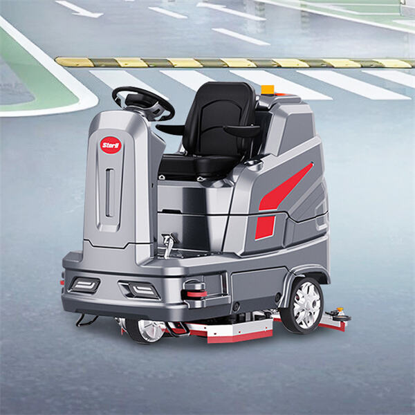 Use of industrial floor scrubber ride-on: