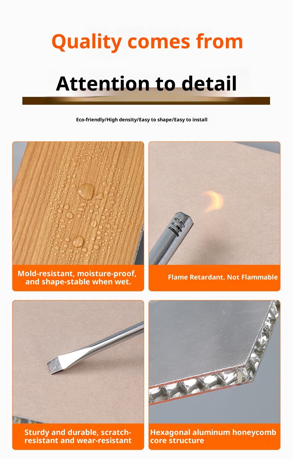 Aluminum Honeycomb Composite Sandwich Wall Panel Fireproof Eco-Friendly Indoor Use Model Large Decorative Panel factory