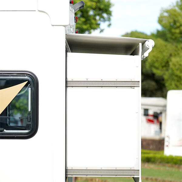 Experience the ultimate convenience with a motorized slide-out awning topper.