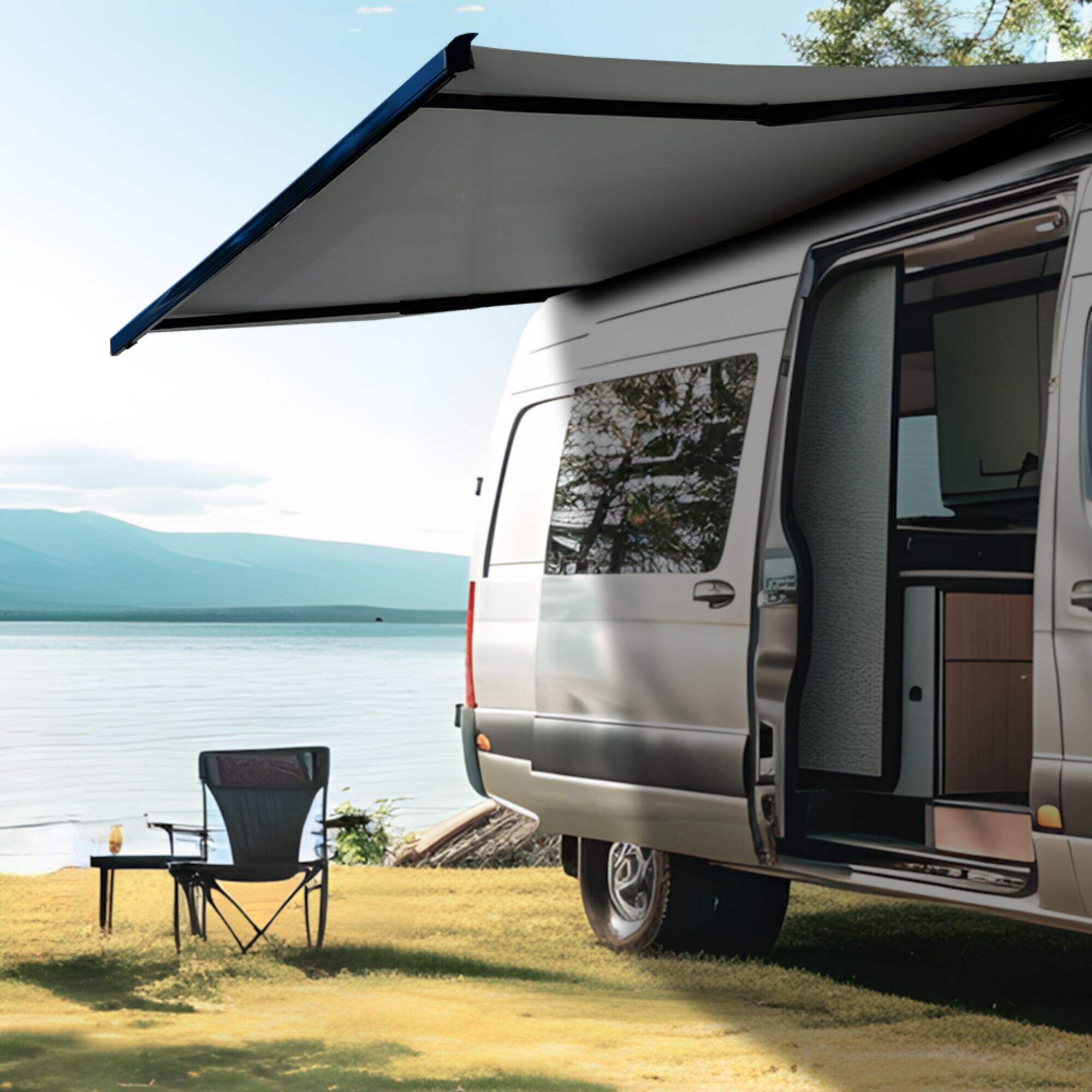 Roof mount cassette awning